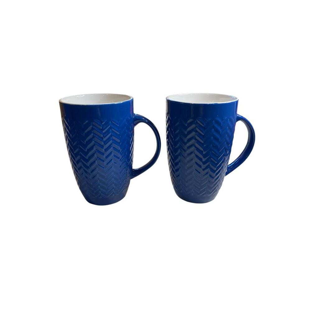 ArmorArc Set of 2 Large 16 oz Tall Mug Chevron Pattern Dishwasher Microwave Safe